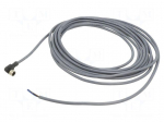 Cable: for sensors/automation | M8 | PIN: 4 | angled | 5m | plug | 75VDC