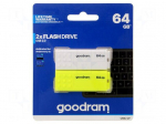 Pendrive | USB 2.0 | 64GB | R: 20MB/s | W: 5MB/s | white,yellow | USB A