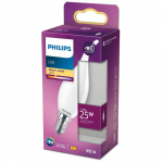 PHILIPS LED stikla 25W BA35 E14 Silti balta 2700K matēta spuldze 8718699762933 929001345855