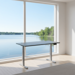 Adjustable Height Table Up Up Thor Gray, Table top L Black
