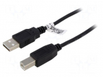 Cable | High Speed,USB 2.0 | USB A plug,USB B plug | 5m | black | CCS