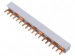 Busbar | 12mm2 | Poles: 3 | Urated: 400V | 80A | fork | Pitch: 17.8mm | PVC