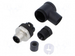 Connector: M12 | plug | PIN: 4 | male | 250V | angled 90&deg; | screw terminal
