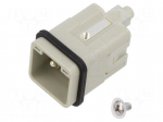Connector: HDC | contact insert | male | CQ | PIN: 7 | 10A | 600V | 7+PE