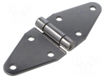 Hinge | Width: 140mm | stainless steel | H: 50mm | without coating