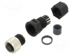 Connector: M12 | 4A | 250V | plug | female | PIN: 4 | IP67,IP68 | straight