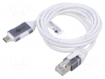 Cable | slim,USB 3.1 | RJ45 plug,USB C plug | nickel plated | 1.5m