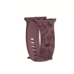 Riff Laser carved Silicone strap" Butterfly" for Apple iWach series 42 /44 /45 /49 mm Bordo
