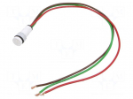 Indicator: LED | prominent | red/green | 24VDC | 24VAC | &Oslash;10mm | cables
