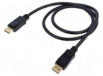Cable | DisplayPort plug,both sides | PVC | Len: 1m | black | Core: Cu