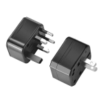 iKaku KSC-174 Multi Power Plug adapter from/to UK 3pin - Euro 2pin - US (USA) - Asia Adapter + Carrying Case Black