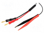 Test tweezers | 60VDC | 30VAC | 1A | Len: 1m | black-red
