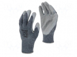 Protective gloves | Size: 10 | grey | cotton,latex,polyester | 12pcs.