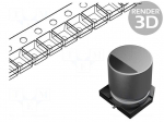 Capacitor: hybrid | H: 10.2mm | 22uF | 80VDC | 1.55A | SMD | ESR: 45m&Omega; | ZA