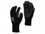 Protective gloves | Size: 10 | black | rubber,polyester | tag