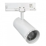Three-phase LED track light with adjustable beam angle 15-55&deg;, 20/25/30W, CCT, 100Lm/W, IP20