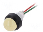 Indicator: LED | prominent | 24VDC | 24VAC | Cutout: &Oslash;13mm | 300mm leads
