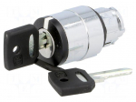 Switch: rotary with key | Stabl.pos: 2 | 22mm | black | Illumin: none