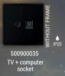 Bora TV+datora kontaktligzda, melna