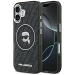 Back panel cover Karl Lagerfeld Apple iPhone 17 Silicone case with Magsafe KL Head Logo Black