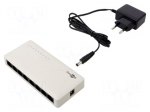 Switch Ethernet | DC socket,RJ45 socket x8 | white