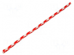 Rope | polypropylene | &Oslash;rope: 5mm | L: 25m | with a core | white-red
