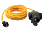 Extension lead | 3G2.5mm2 | 25m | PVC | yellow | Sockets no: 3 | 16A