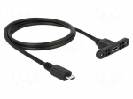 Cable | USB 2.0 | USB B micro socket,USB B micro plug | 1m | black