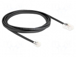 Cable: telephone | RJ11 plug,RJ45 plug | 2m | black | Insulation: PVC