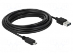 Cable | USB 2.0 | USB A plug double sided,USB B micro plug | 5m