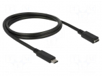 Cable | USB C socket,USB C plug | 1m | black | HDCP,HDR | 24AWG,32AWG