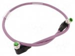 Cable: for sensors/automation | PIN: 5 | 0.6m | 60VDC | 60VAC | 4A | PUR