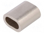 Ferrule | copper | for rope | &Oslash;rope: 8mm | L: 28mm | nickel