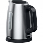 Braun Household Kettle PurShine WK 1500 BK (stainless steel/black, 1.7 liters, 2,200 watts)
