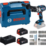 Bosch Powertools tool set: cordless drill/driver 18 volts 110 Nm with 2 batteries 5.0 Ah, charger and bit set (boxed)