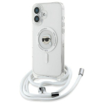 Karl Lagerfeld KLHMP16SHCKHNT iPhone 16 6.1" hardcase transparent Crossbody IML Karl Head Magsafe