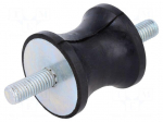 Vibration damper | M8 | &Oslash;: 40mm | rubber | L: 25mm | Thread len: 23mm