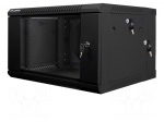 Enclosure: rack cabinet | Standard: 19" | 6U | black | Z: 600mm | X: 600mm