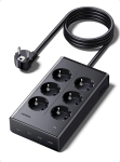 UGREEN S622 Extension Cord 1.3m 6 sockets with USB charger (3x USB-A max 15W, 1x USB-C max 20W) / black