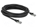 Patch cord | S/FTP | Cat 6a | RJ45 plug,both sides | 5m | PUR | black