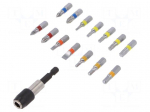 Kit: screwdriver bits | Pcs: 15 | 25mm | Package: bag
