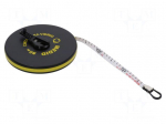 Measuring tape | L: 50m | Width: 15mm | Enclos.mat: ABS