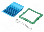 Heatsink: extruded | grilled | BGA | blue | L: 40mm | W: 40mm | H: 7.5mm