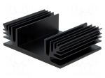 Heatsink: extruded | TO3 | black | L: 50mm | W: 65mm | H: 20mm | 2.9K/W