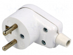 Connector: AC supply | male | plug | 2P+PE | 230VAC | 16A | white | PIN: 3