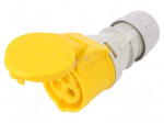 Connector: AC supply | plug | female | 16A | 110VAC | IP44 | Layout: 2P+PE