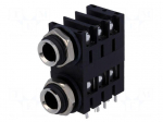 Socket | Jack 6,35mm | female | stereo | double,with triple switch