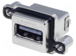 Socket | USB A | MUSB | for panel mounting,screw | THT | straight | IP68