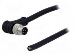 Connector: M8 | male | PIN: 5 | angled 90&deg; | plug | 3A | IP65/IP67 | 30V | 1m