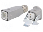 Connector: HDC | male + female | C146 | PIN: 5 | 4+PE | size A3 | straight